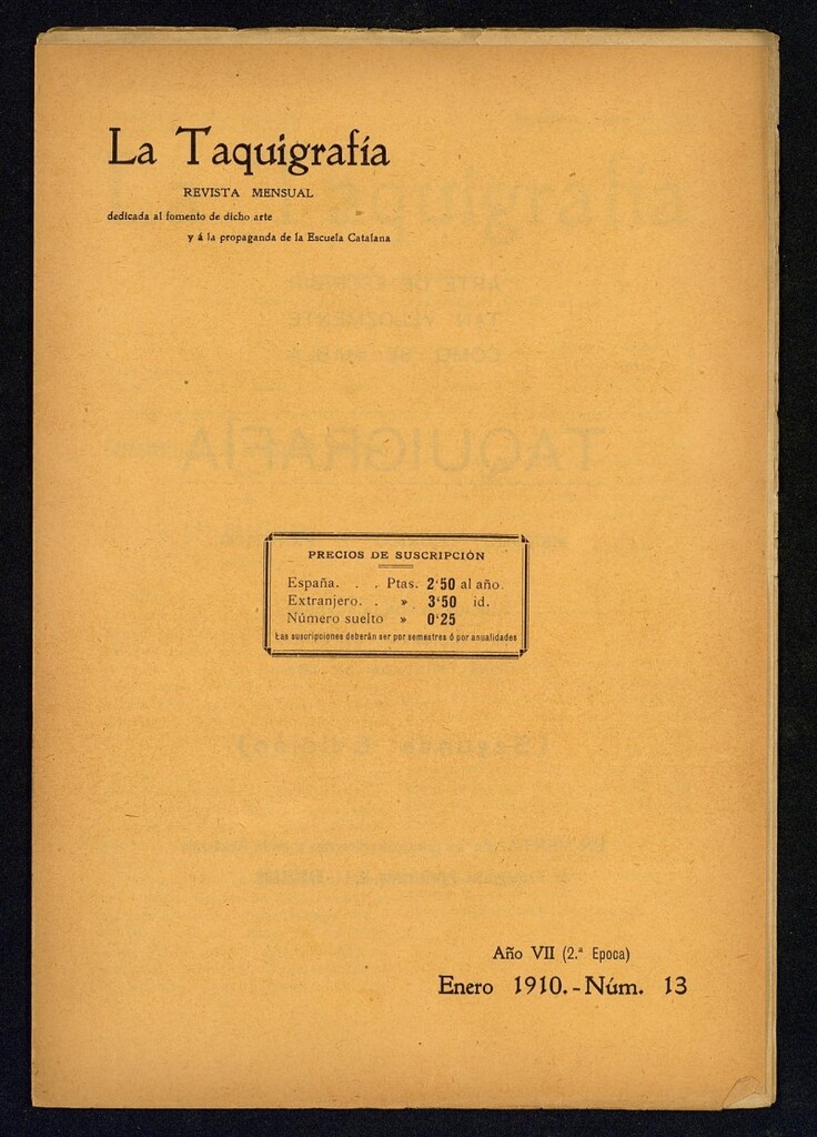 Miniatura de La Taquigrafía. Enero de 1910, nº 13