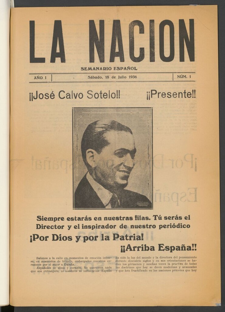 Miniatura de La nación: Órgano Oficial de Falange Española de las J.O.N.S