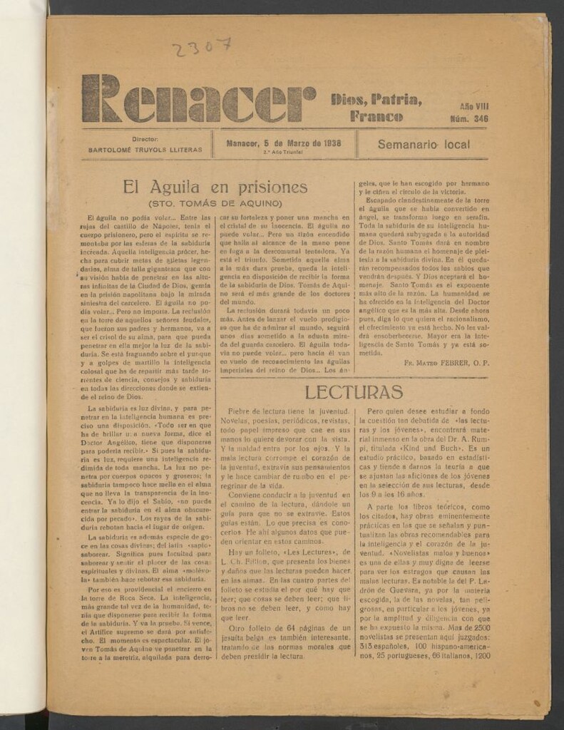 Miniatura de Renacer : semanario local