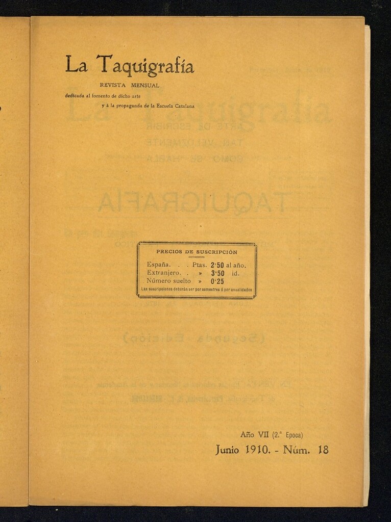 Miniatura de La Taquigrafía. Junio de 1910, nº 18
