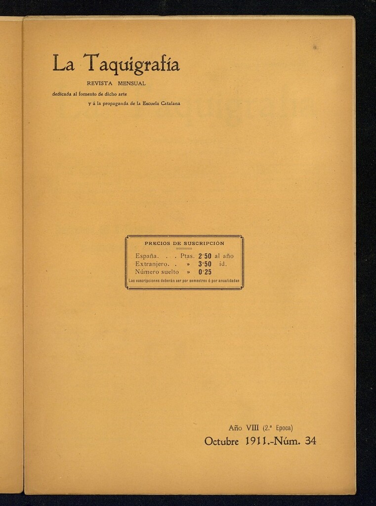 Miniatura de La Taquigrafía. Octubre de 1911, nº 34