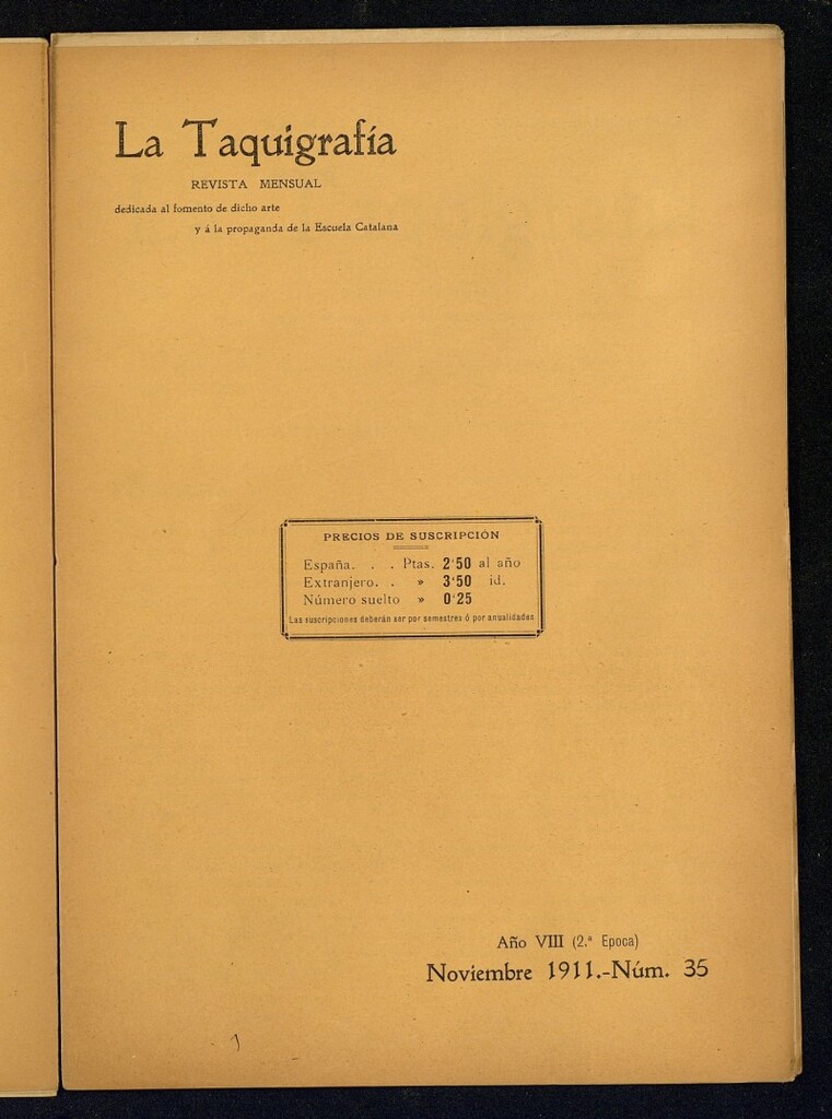 Miniatura de La Taquigrafía. Noviembre de 1911, nº 35
