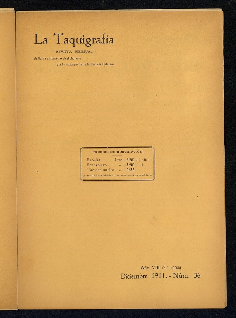 Miniatura de La Taquigrafía. Diciembre de 1911, nº 36