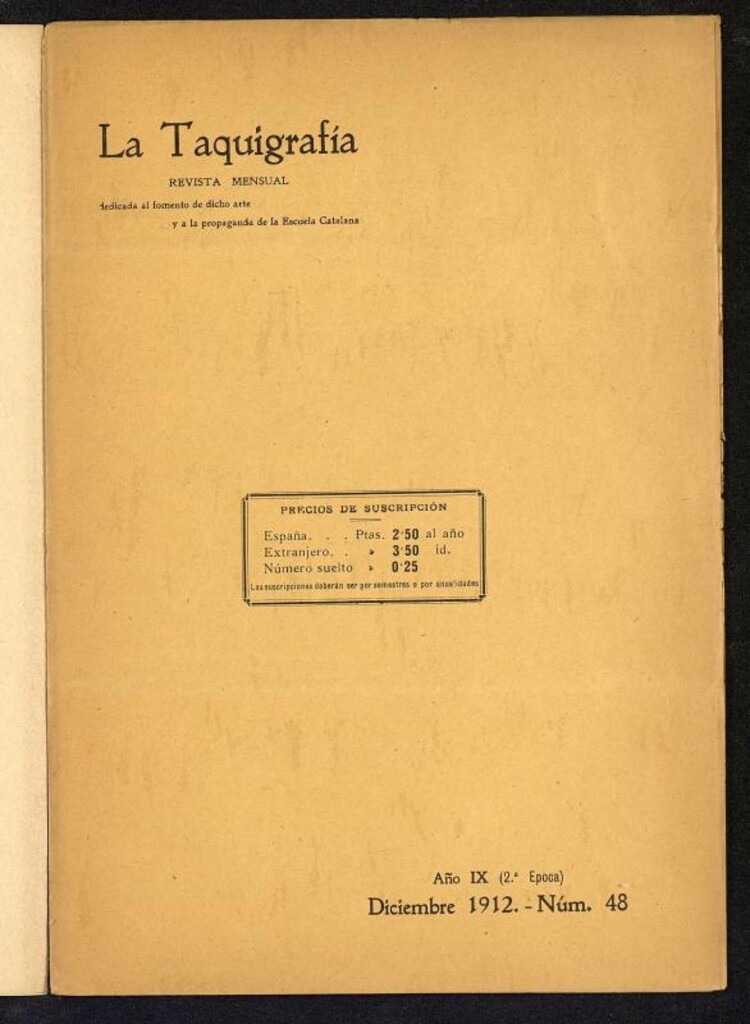 Miniatura de La Taquigrafía. Diciembre de 1912, nº 48