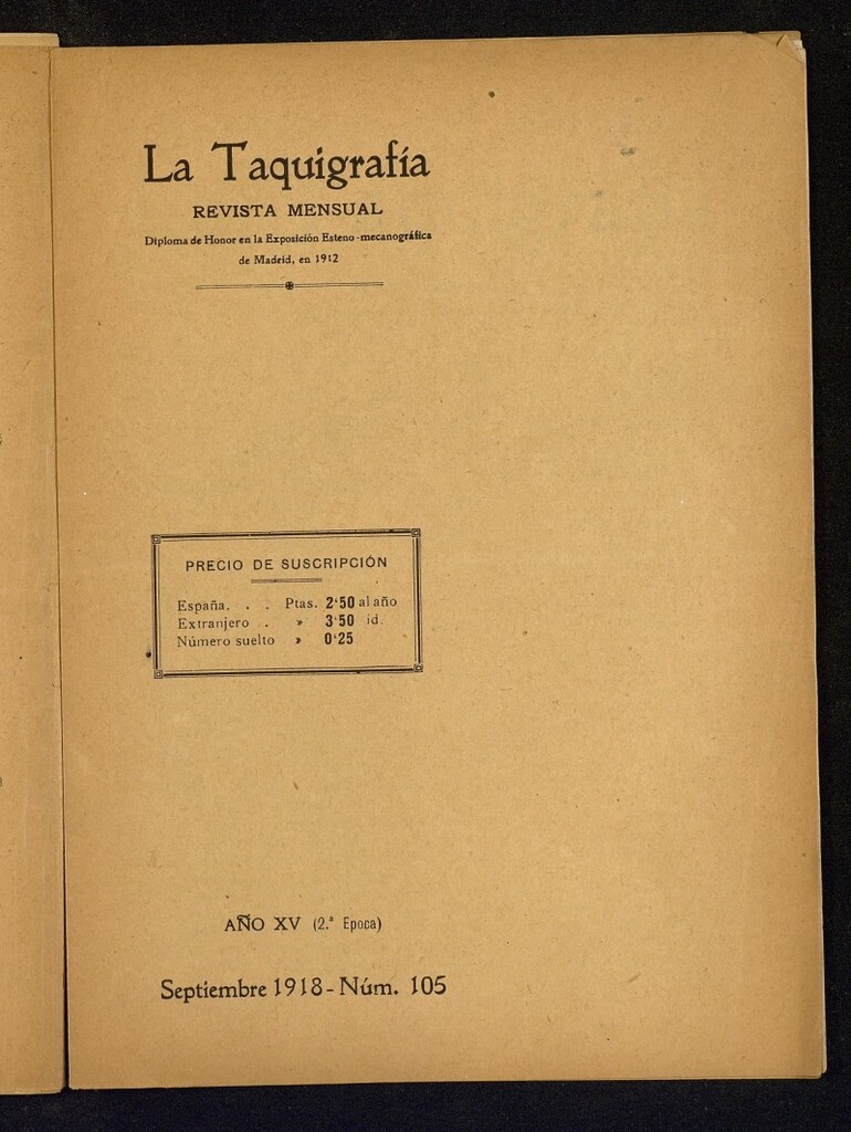 Miniatura de La Taquigrafía. Septiembre de 1918, nº 105