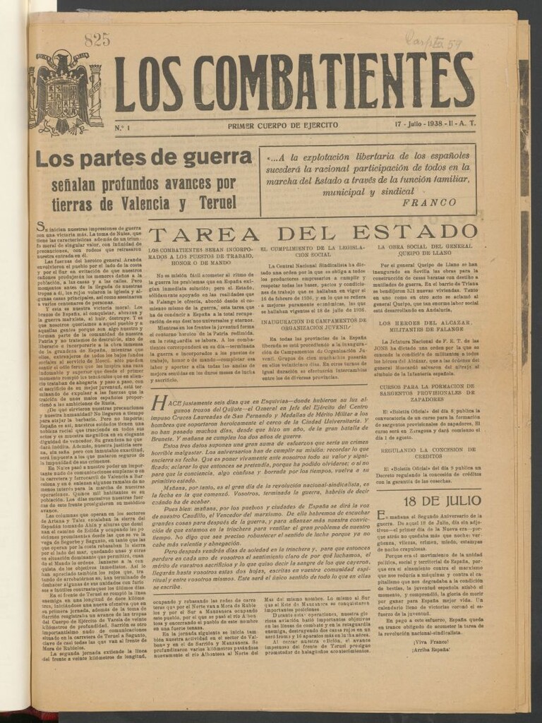 Miniatura de Los combatientes : Primer Cuerpo de Ejército