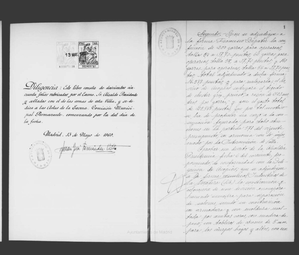 Miniatura de Actas de acuerdos del Ayuntamiento. Tomo 897 del año 1960 (13 mayo a 1 julio)