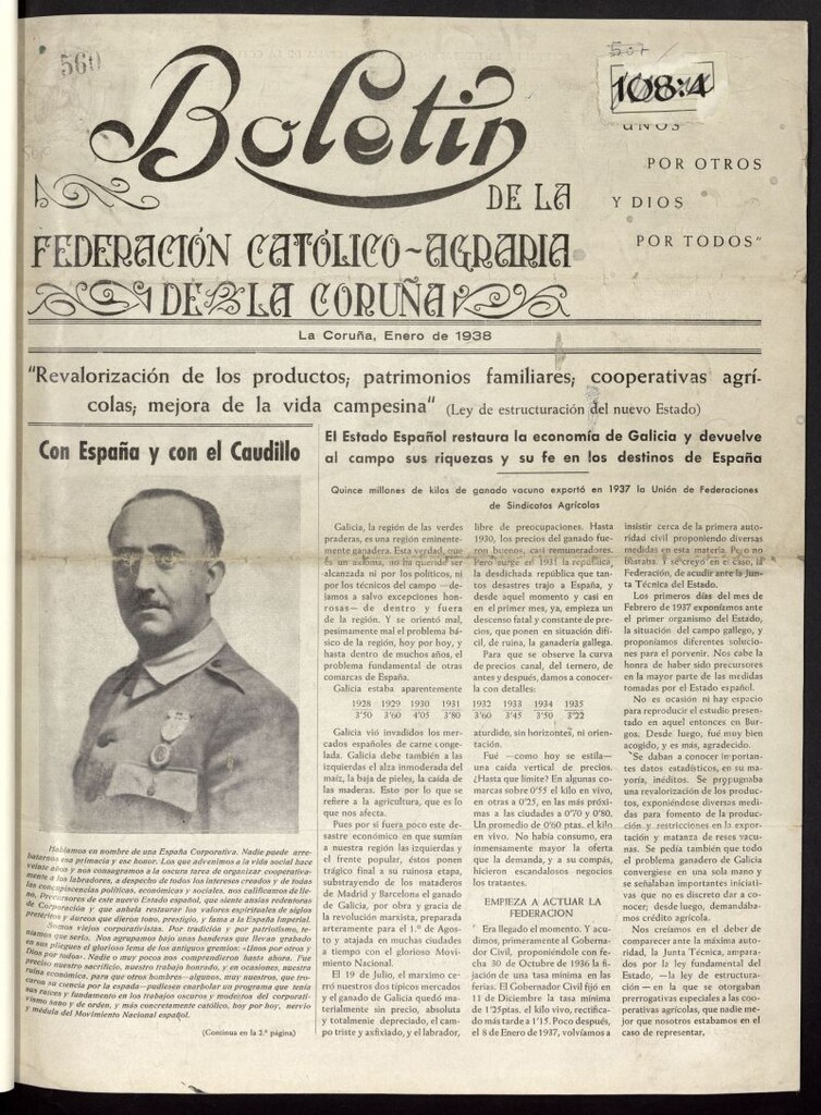 Miniatura de Boletín de la Federación Católico-Agraria de La Coruña