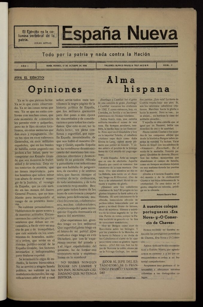 Miniatura de España nueva : todo por la patria y nada contra la Nación