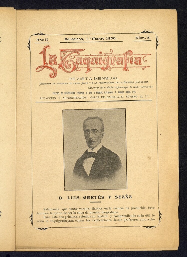 Miniatura de La Taquigrafía. Marzo de 1900, nº 5