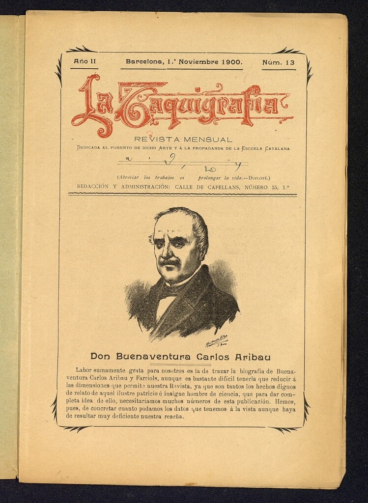 Miniatura de La Taquigrafía. Noviembre de 1900, nº 13