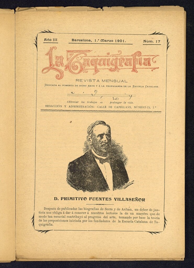 Miniatura de La Taquigrafía. Marzo de 1901, nº 17