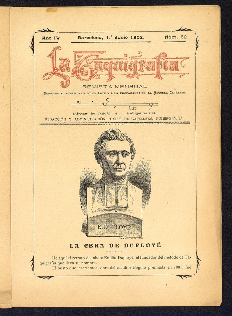 Miniatura de La Taquigrafía. Junio de 1902, nº 32