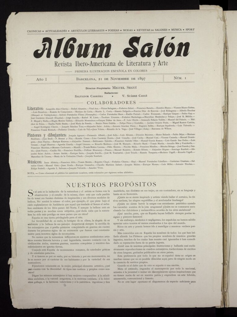 Miniatura de Album Salón del 21 de noviembre de 1897, nº 1