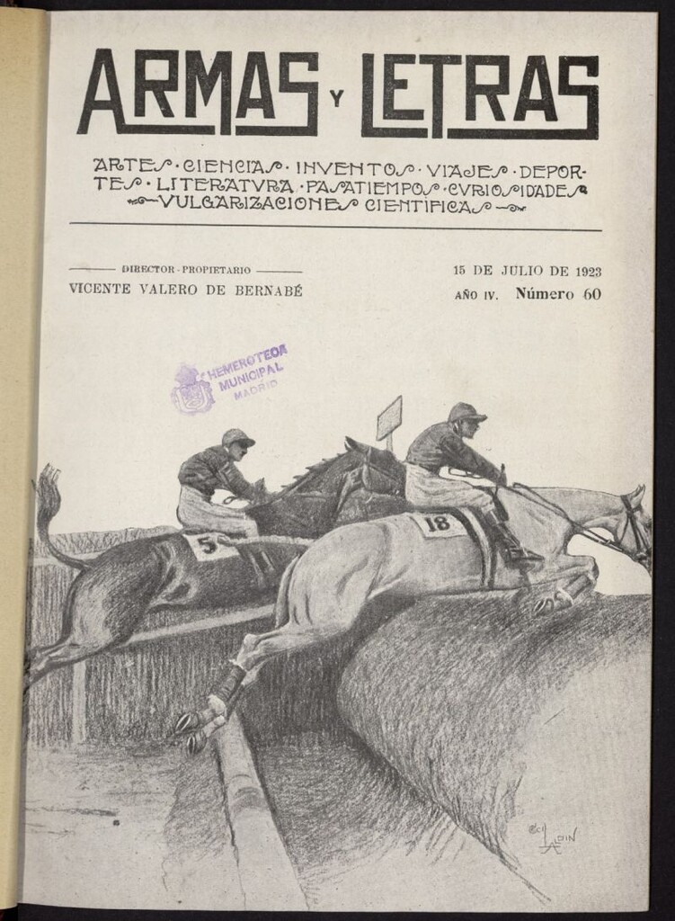 Miniatura de Armas y Letras: revista mensual ilustrada del 15 de julio de 1923, nº 60