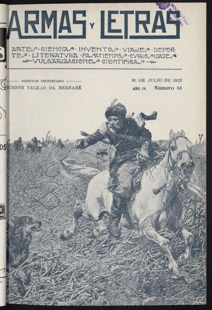 Miniatura de Armas y Letras: revista mensual ilustrada del 30 de julio de 1923, nº 61