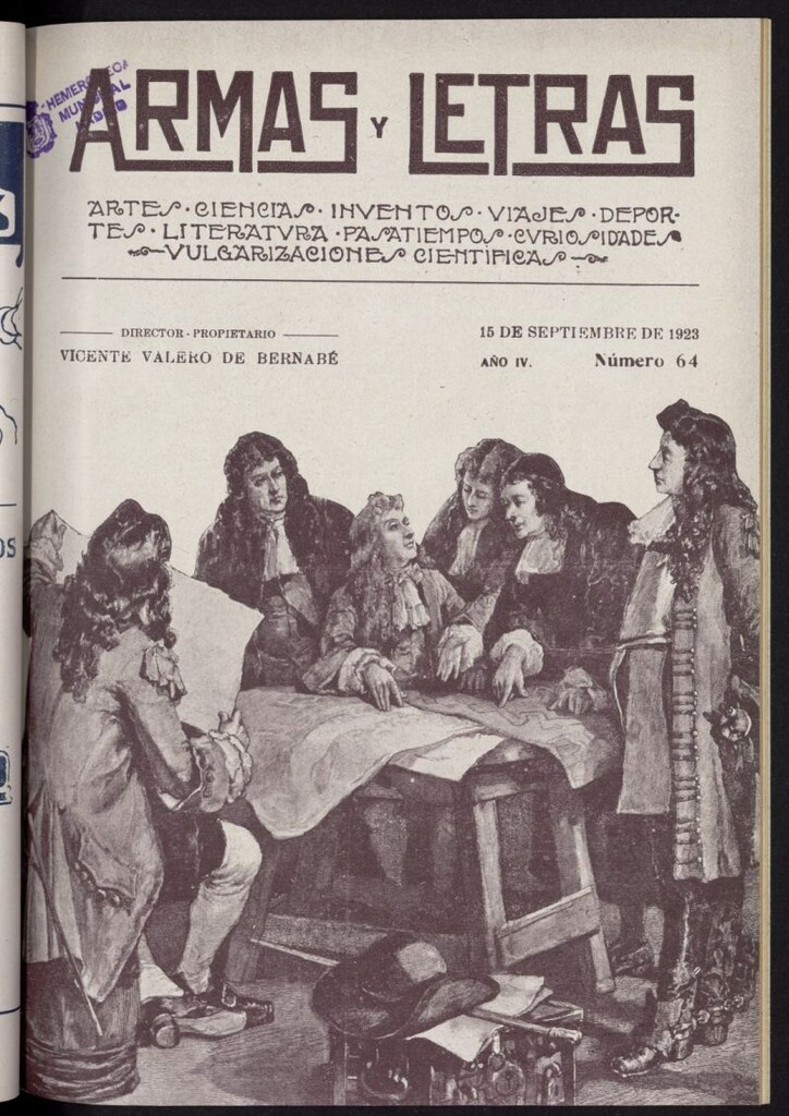 Miniatura de Armas y Letras: revista mensual ilustrada del 15 de septiembre de 1923, nº 64