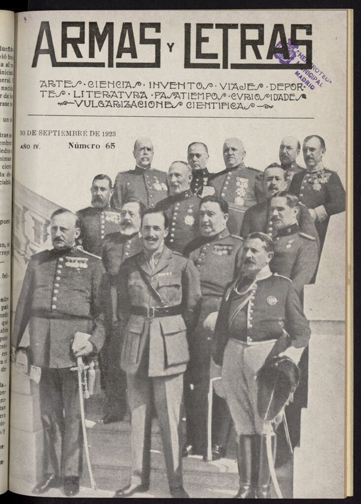 Miniatura de Armas y Letras: revista mensual ilustrada del 30 de septiembre de 1923, nº 65