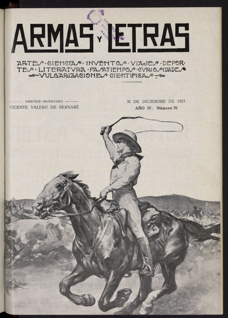 Miniatura de Armas y Letras: revista mensual ilustrada del 31 de diciembre de 1923, nº 70