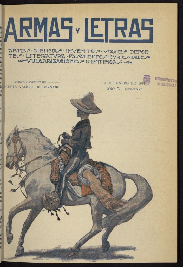 Miniatura de Armas y Letras: revista mensual ilustrada del 31 de enero de 1924, nº 72