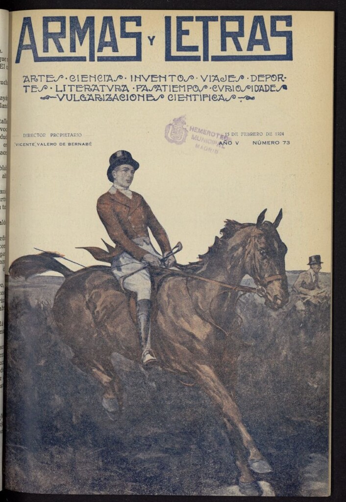 Miniatura de Armas y Letras: revista mensual ilustrada del 15 de febrero de 1924, nº 73