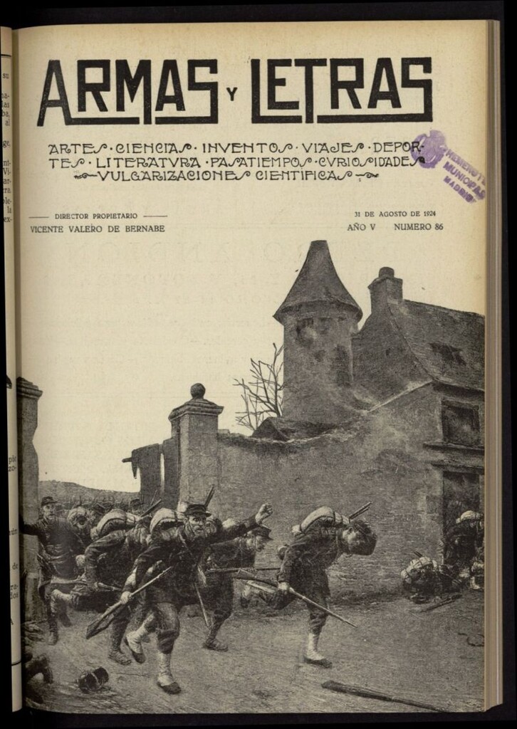 Miniatura de Armas y Letras: revista mensual ilustrada del 31 de agosto de 1924, nº 86