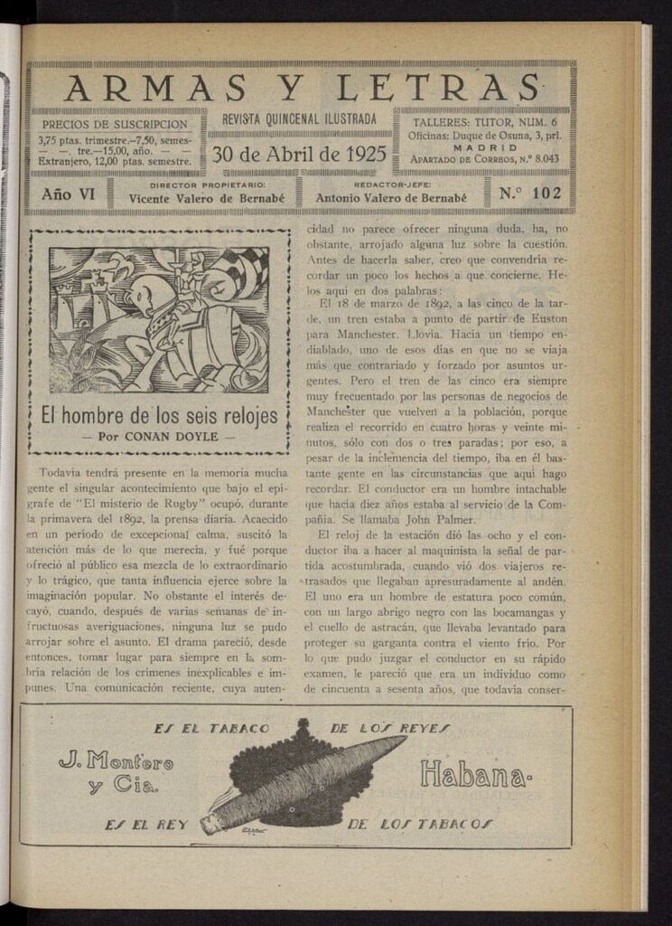 Miniatura de Armas y Letras: revista mensual ilustrada del 30 de abril de 1925, nº 102
