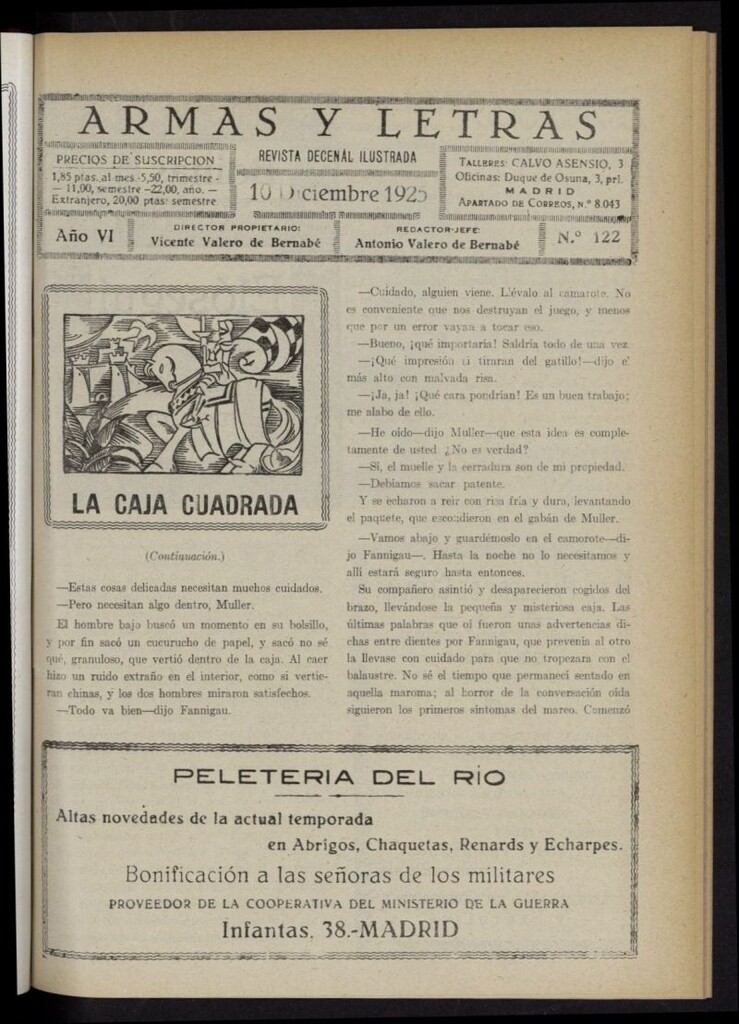 Miniatura de Armas y Letras: revista mensual ilustrada del 10 de diciembre de 1925, nº 122