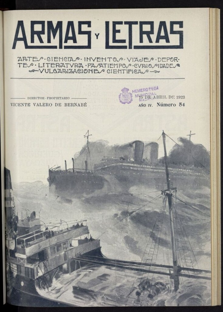 Miniatura de Armas y Letras: revista mensual ilustrada del 15 de abril de 1923, nº 54