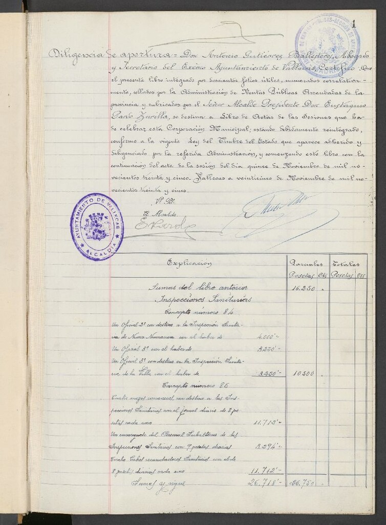 Miniatura de Ayuntamiento de Vallecas: Libro de actas de las sesiones celebradas por este Ayuntamiento correspondientes a los años 1935 al 1936