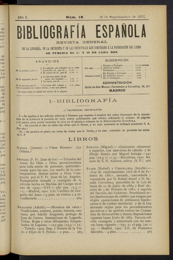 Miniatura de Bibliografía Española del 16 de septiembre de 1902
