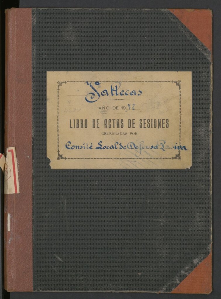 Miniatura de Ayuntamiento de Vallecas. Libros de Actas de las sesiones celebradas por la Junta Local de Defensa Pasiva.