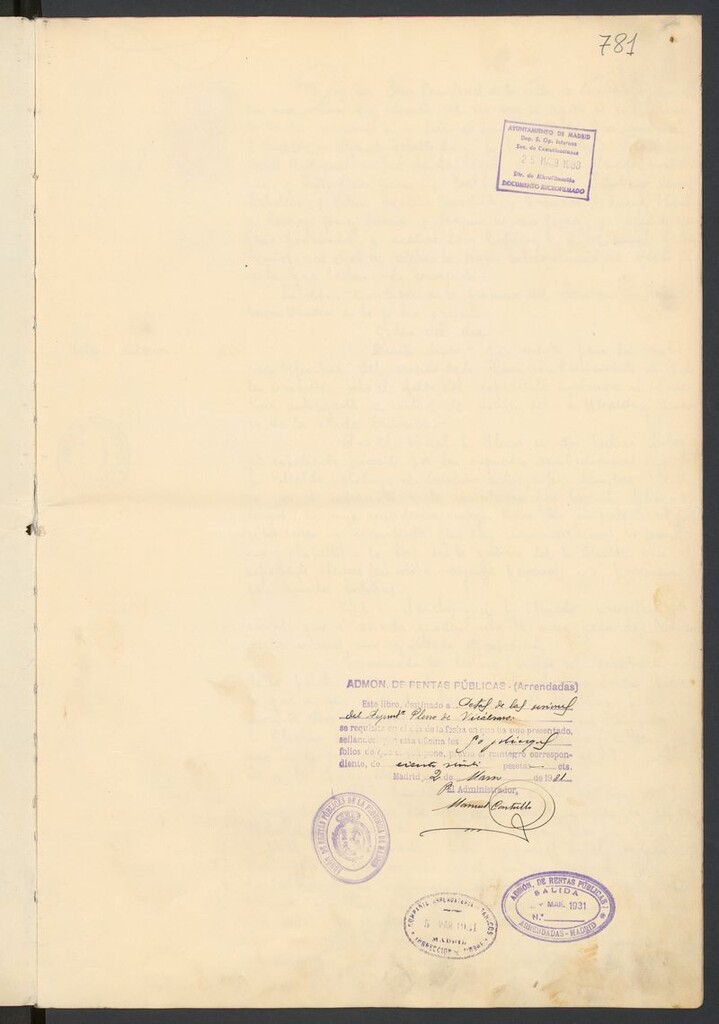 Miniatura de Libros de Actas Ayto. Vicálvaro. 781 (Actas de sesiones)