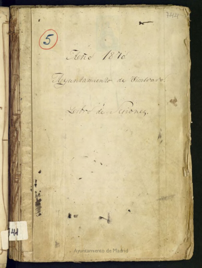 Miniatura de Libros de Actas del Ayuntamiento de Vicálvaro. Volumen 744 (Actas de las sesiones del 6-01-1870 al 29-12-1870)