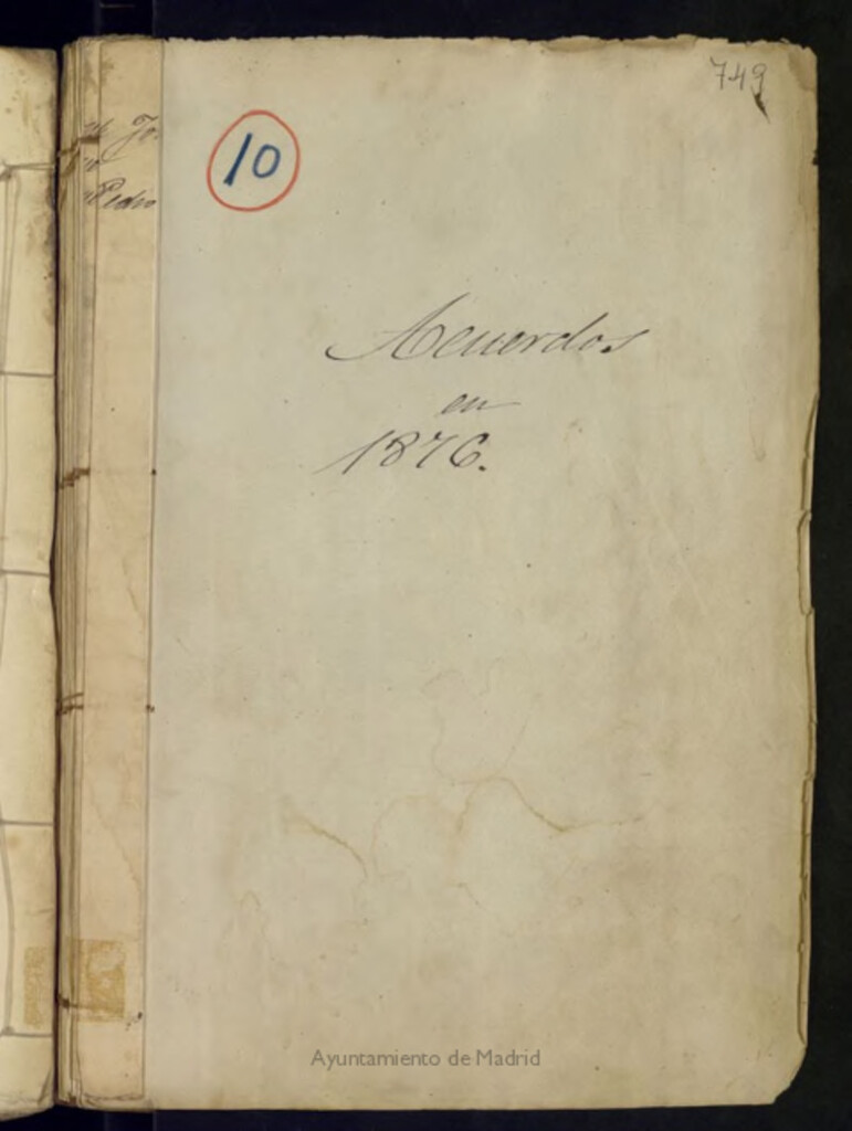 Miniatura de Libros de Actas del Ayuntamiento de Vicálvaro. Volumen 749 (Actas de las sesiones del 6-01-1876 al 18-12-1877)