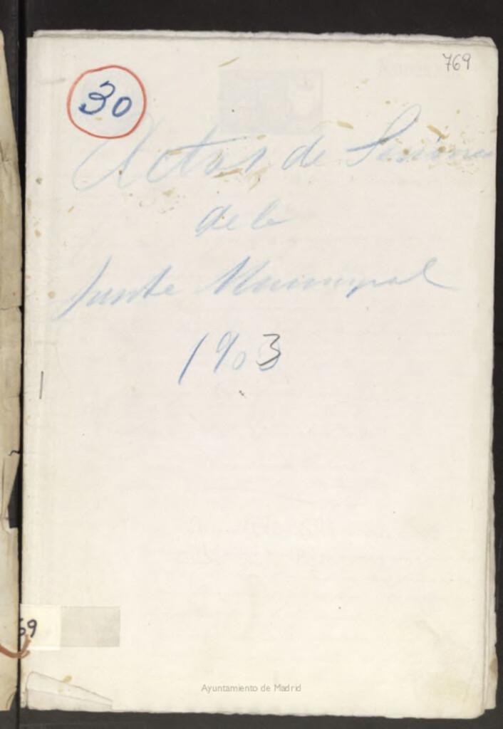 Miniatura de Libros de Actas del Ayuntamiento de Vicálvaro. Volumen 769 (Actas de las sesiones del 14-01-1903 al 28-12-1903)