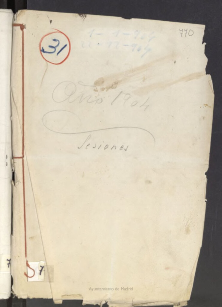Miniatura de Libros de Actas del Ayuntamiento de Vicálvaro. Volumen 770 (Actas de las sesiones del 1-01-1904 al 28-12-1904)