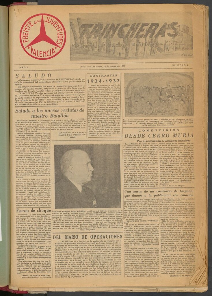 Miniatura de Trincheras : portavoz del 1er batallón de la 31 brigada Mixta