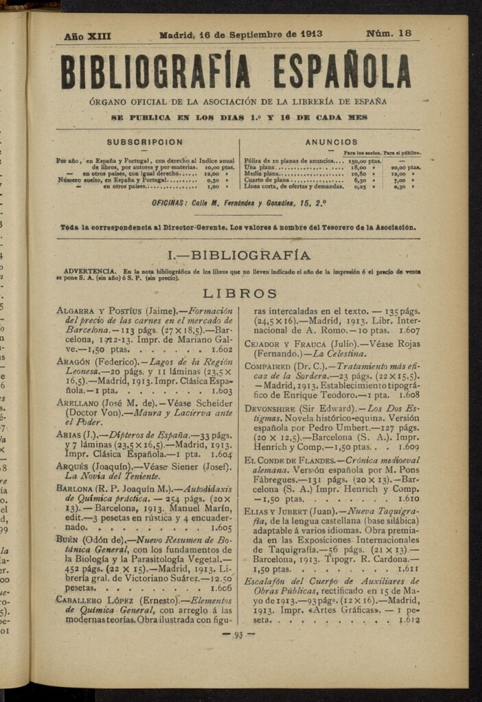 Miniatura de Bibliografía Española del 16 de septiembre de 1913