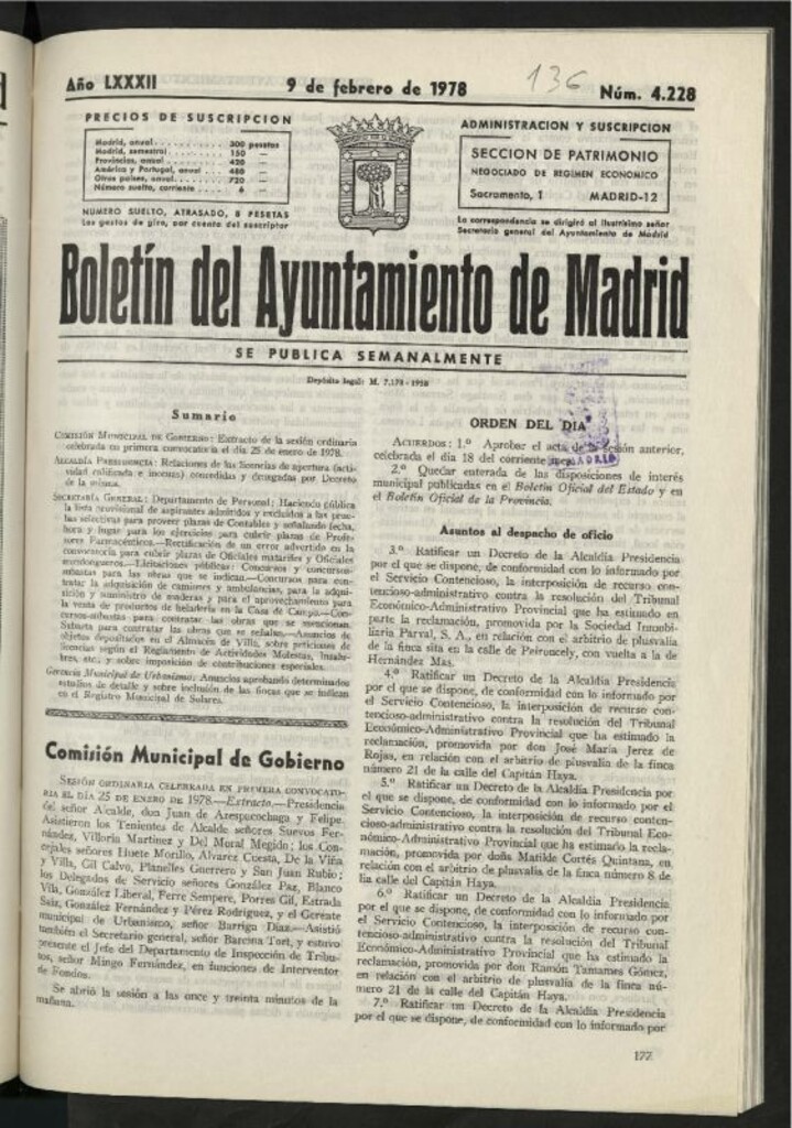 Miniatura de Boletín oficial del Ayuntamiento del 9 de febrero de 1978, nº 4228