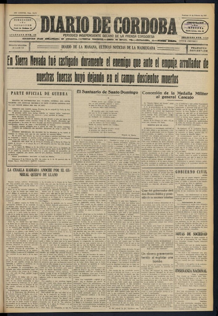 Miniatura de Diario de Córdoba de comercio, industria, administración, noticias y avisos.
