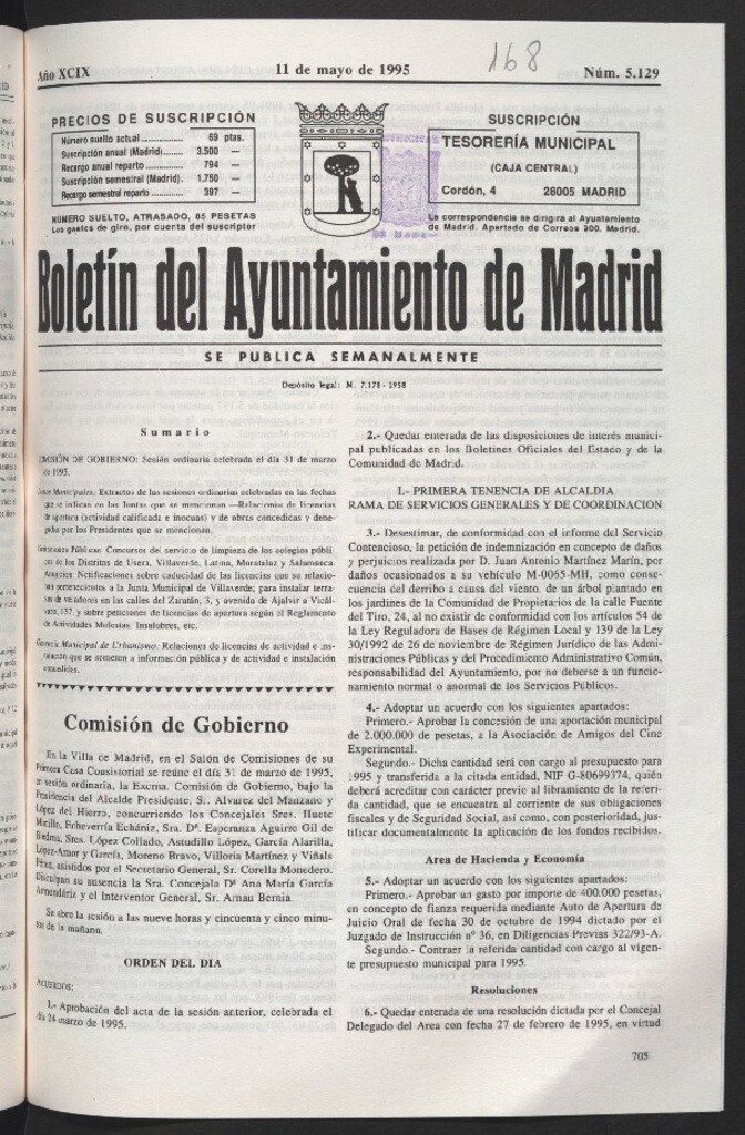 Miniatura de Boletín del Ayuntamiento de Madrid del 11 de mayo de 1995