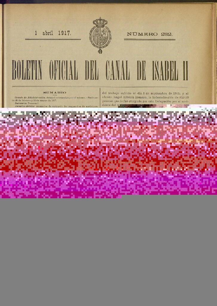 Miniatura de Boletín Oficial del Canal de Isabel II del 1 de abril de 1917, nº 232