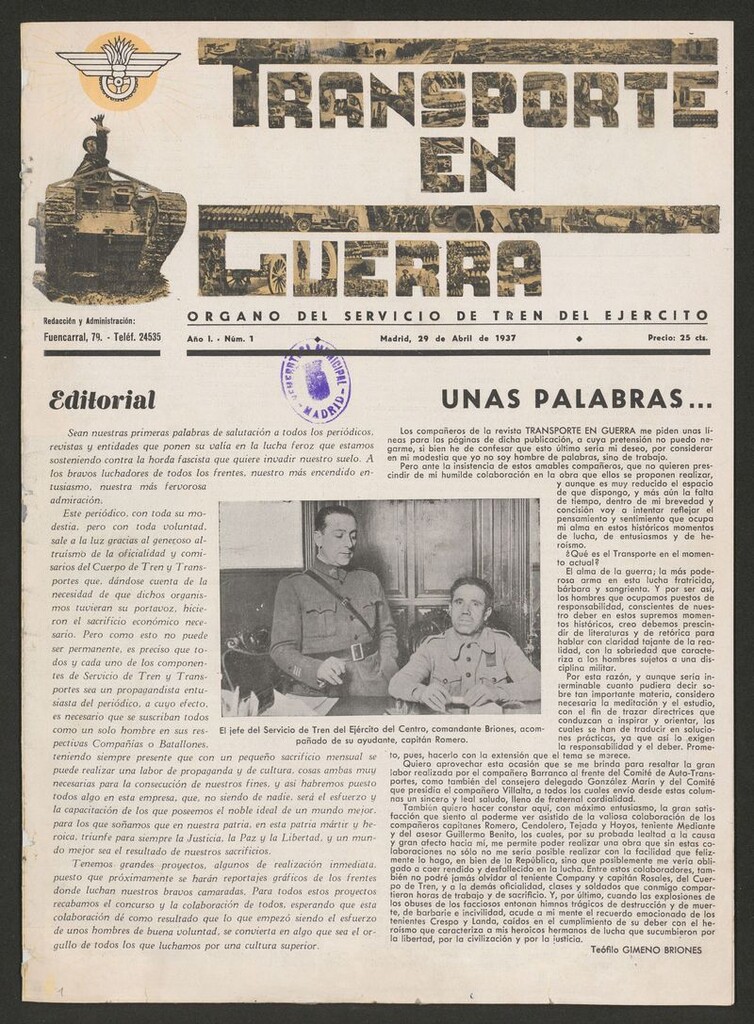 Miniatura de Transporte en guerra: órgano del servicio de tren del ejército