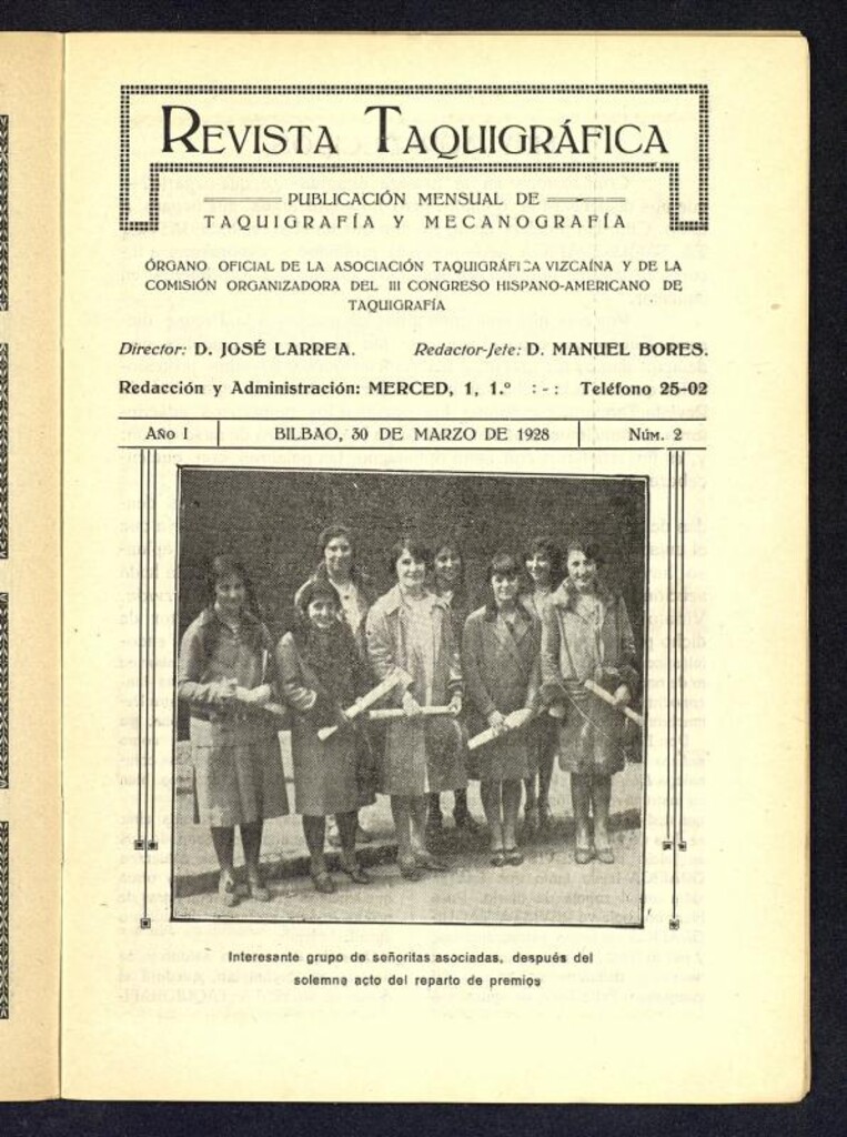 Miniatura de Revista Taquigrafica, Bilbao 30 de marzo de 1928, nº 2