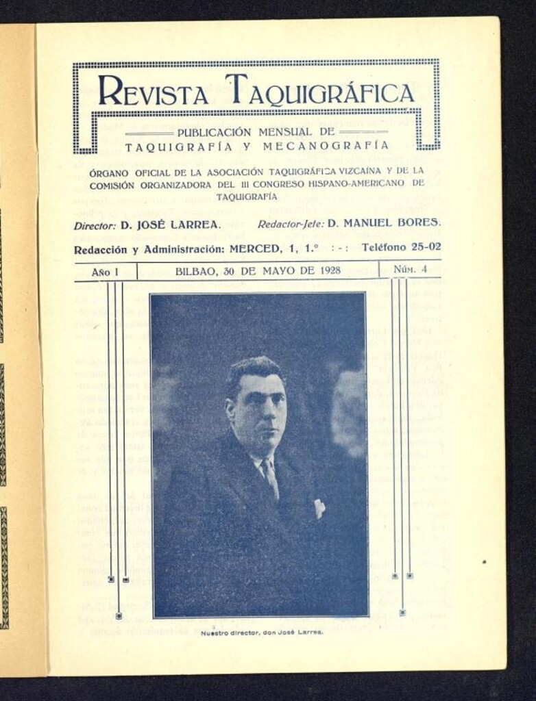 Miniatura de Revista Taquigrafica, Bilbao 30 de mayo de 1928, nº 4