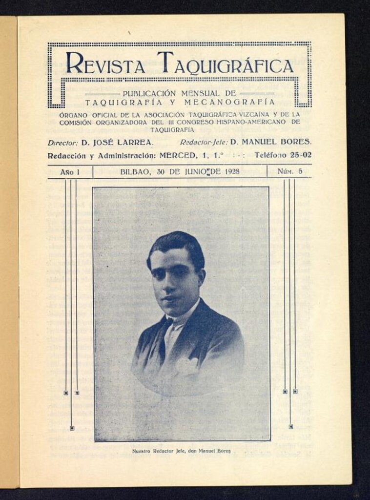 Miniatura de Revista Taquigrafica, Bilbao 30 de junio de 1928, nº 5