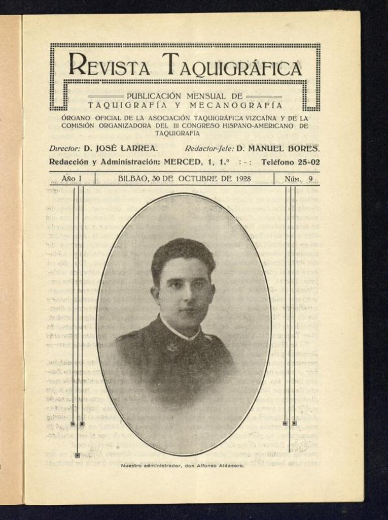 Miniatura de Revista Taquigrafica, Bilbao 30 de octubre de 1928, nº 9