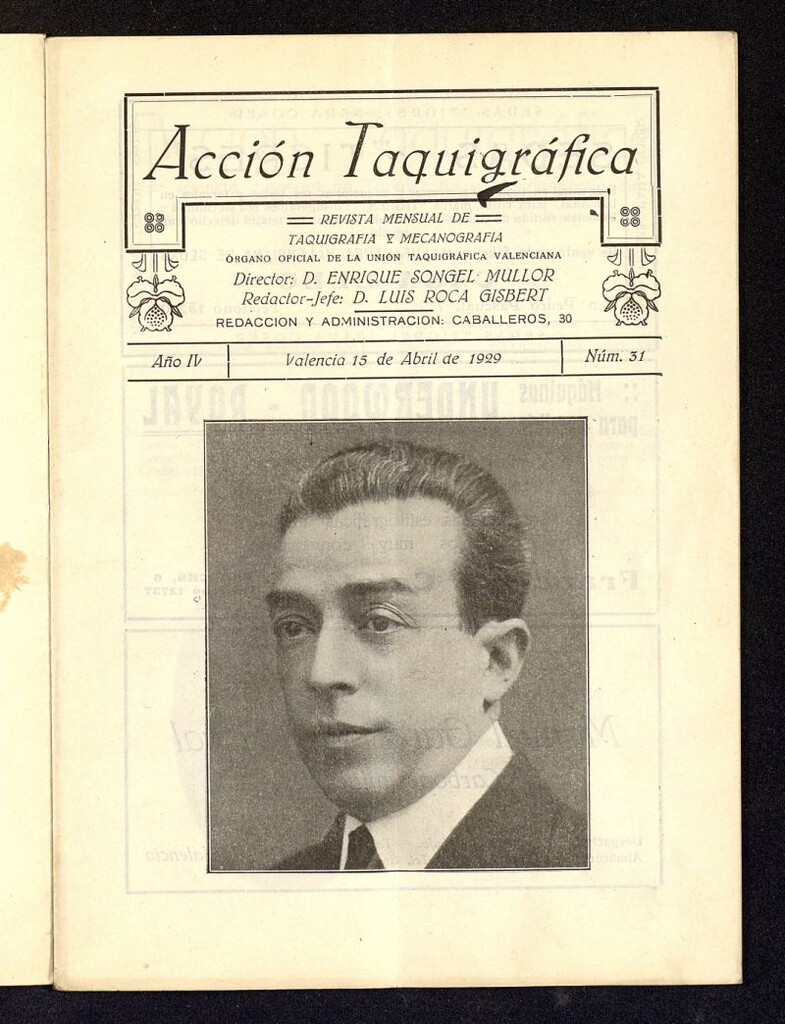 Miniatura de Acción Taquigráfica: Revista mensual de Estenografía y Taquigrafía del 15 de abril de 1929, nº 31