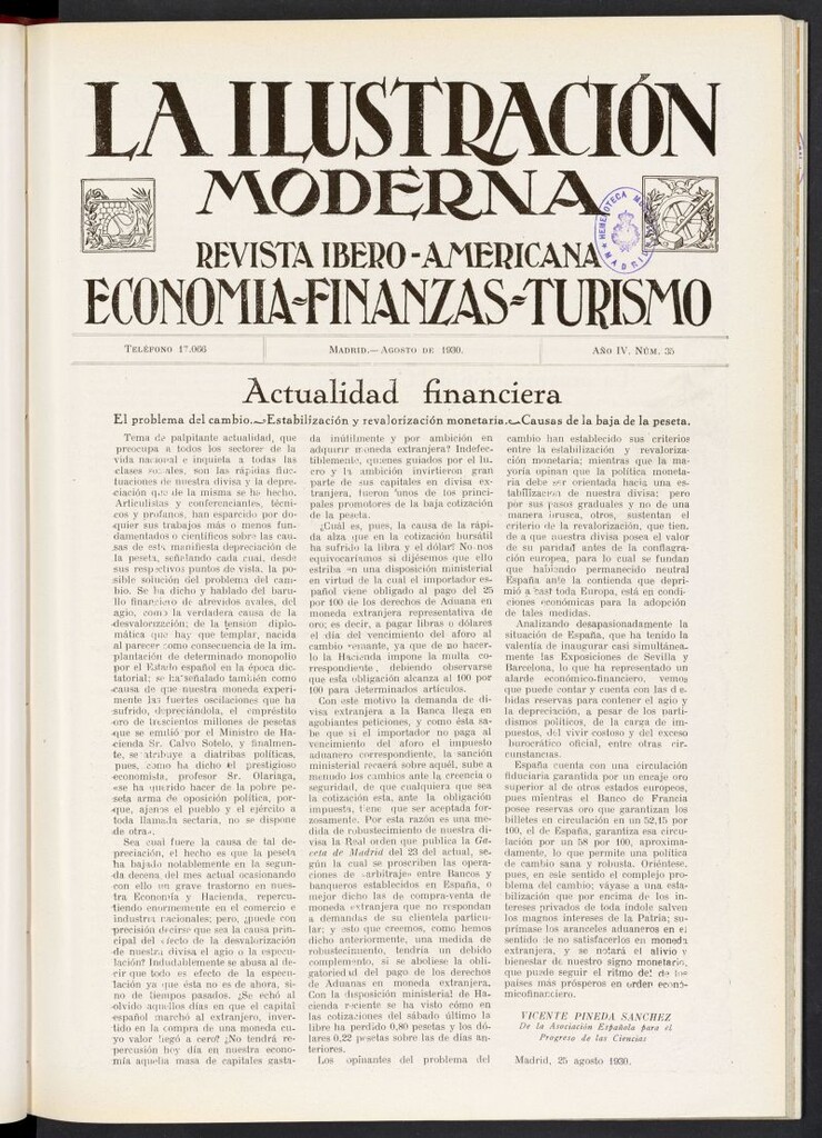 Miniatura de La Ilustración Moderna Ibero-Americana de agosto de 1930, nº 35